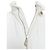 Hermès HERMES white outer leather zip pull striped cotton hooded anorak jacket - view 7