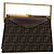 Borsa a mano in tela Zucca FENDI oro nero marrone Auth yk14520A D'oro
