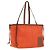 LOEWE Bolsa Anagrama de Lona Cuero Naranja Marrón Auth hk1621 Castaño