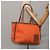 LOEWE Bolsa Anagrama de Lona Cuero Naranja Marrón Auth hk1621 Castaño - vista 23
