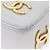 Borsa a spalla a catena CHANEL in pelle di vitello bianco oro CC Auth bs17674 D'oro - vista 8