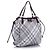 Bolsa tote de nylon Burberry Mega Check cinza com fivela - vista 2