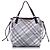 Bolsa tote de nylon Burberry Mega Check cinza com fivela - vista 4