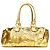 Bolsa de viagem Boston em couro escalado dourado metálico Zagliani