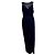 Navy Abendkleid von Vera Wang mit Illusionskragen Marineblau