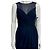 Navy Abendkleid von Vera Wang mit Illusionskragen Marineblau - Ansicht 2