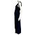 Navy Abendkleid von Vera Wang mit Illusionskragen Marineblau - Ansicht 3
