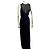 Navy Abendkleid von Vera Wang mit Illusionskragen Marineblau - Ansicht 4