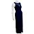 Navy Abendkleid von Vera Wang mit Illusionskragen Marineblau - Ansicht 5