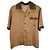 Camicia a bottoni Amiri in seta marrone con stampa tessuta