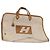 Hermès HERMES Garment Cover Canvas Leather Beige Auth bs17258