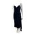 Vera Wang Asymmetrisches Abendkleid mit geraffter Taille Schwarz