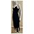 Vera Wang Asymmetrisches Abendkleid mit geraffter Taille Schwarz - Ansicht 6
