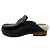 Zoccoli in pelle nera Brunello Cucinelli con shearling e Monili - vista 3