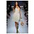 Vestido em jacquard e renda Moschino Cheap and Chic - anos 2000 Azul - vista 2