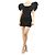 Ralph & Russo Vestido mini de seda negra con mangas abullonadas - talla UK 8 Negro