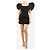 Ralph & Russo Vestido mini de seda negra con mangas abullonadas - talla UK 8 Negro - vista 3