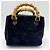 Borsa a tracolla in suede piccola Gucci Bamboo Nero - vista 4