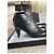 Botines Chanel de cuero negro con tacón 8cm - vista 3