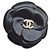 Spilla Camelia Chanel in Pelle Nera Cristalli Swarovski Nero