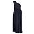 Abito maxi a spalla unica Pierre Balmain in poliestere e cotone blu navy