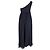 Abito maxi a spalla unica Pierre Balmain in poliestere e cotone blu navy - vista 3