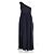 Abito maxi a spalla unica Pierre Balmain in poliestere e cotone blu navy - vista 4