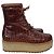 Stivali con lacci a piattaforma in pelle marrone Gabriela Hearst David Cogna Rosso