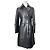 abrigo de flor de cuero Alberta Ferretti talla 38 Negro