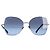 Timeless Gafas de sol de gran tamaño tintadas en azul con cadena de metal Chanel