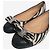 Salvatore Ferragamo Schwarze Zebra Carolina Pony-Haar Ballettschuhe - Größe EU 36 - Ansicht 4
