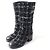 Botas largas de cuero y tweed Chanel G39614 negras