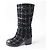 Botas largas de cuero y tweed Chanel G39614 negras - vista 4