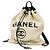 Chanel Deauville Strohhut-Rucksack Weiß Marineblau