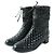 Botas cortas de cuero negro COCO Mark de Chanel G34096