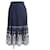 Autre Marque Polyester Pleated Long Skirt Navy White Plastic  ref.1688722