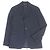 Hermès Blazer de lã Hermes com forro de couro azul marinho 44