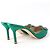 Mules de satén Hangisi de Manolo Blahnik en verde - vista 3