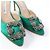 Mules de satén Hangisi de Manolo Blahnik en verde - vista 8