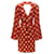 Autre Marque Rixo oriental print V neck sleeves short dress Red Viscose Cellulose fibre  ref.1708156
