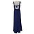 Vera Wang Abito da sera blu navy con una schiena mozzafiato - vista 2