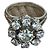 Autre Marque Daisy Ring Diamanten 18 Karat Weißgold Größe 50 Silber Hardware