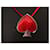 Pendentif et broche Pik-Cœur Yves Saint Laurent Argenté Rouge  - vue 4