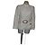 Chaqueta Zara blanca de algodón y lino con cinturón efecto bambú Blanco