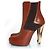 Fendi hidden platform boots in cognac leather - view 2