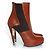 Fendi hidden platform boots in cognac leather - view 4
