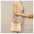 Céline Borsa a mano CELINE in pelle 2 vie crema oro Auth 91296 D'oro Crudo - vista 22