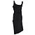 Max Mara Midi-Kleid aus schwarzem Polyester mit gerafftem Seitendetail - Ansicht 2