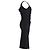 Max Mara Midi-Kleid aus schwarzem Polyester mit gerafftem Seitendetail - Ansicht 3