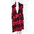 Abrigo Dior Asimétrico de Mohair a Cuadros Negro Rojo Roja